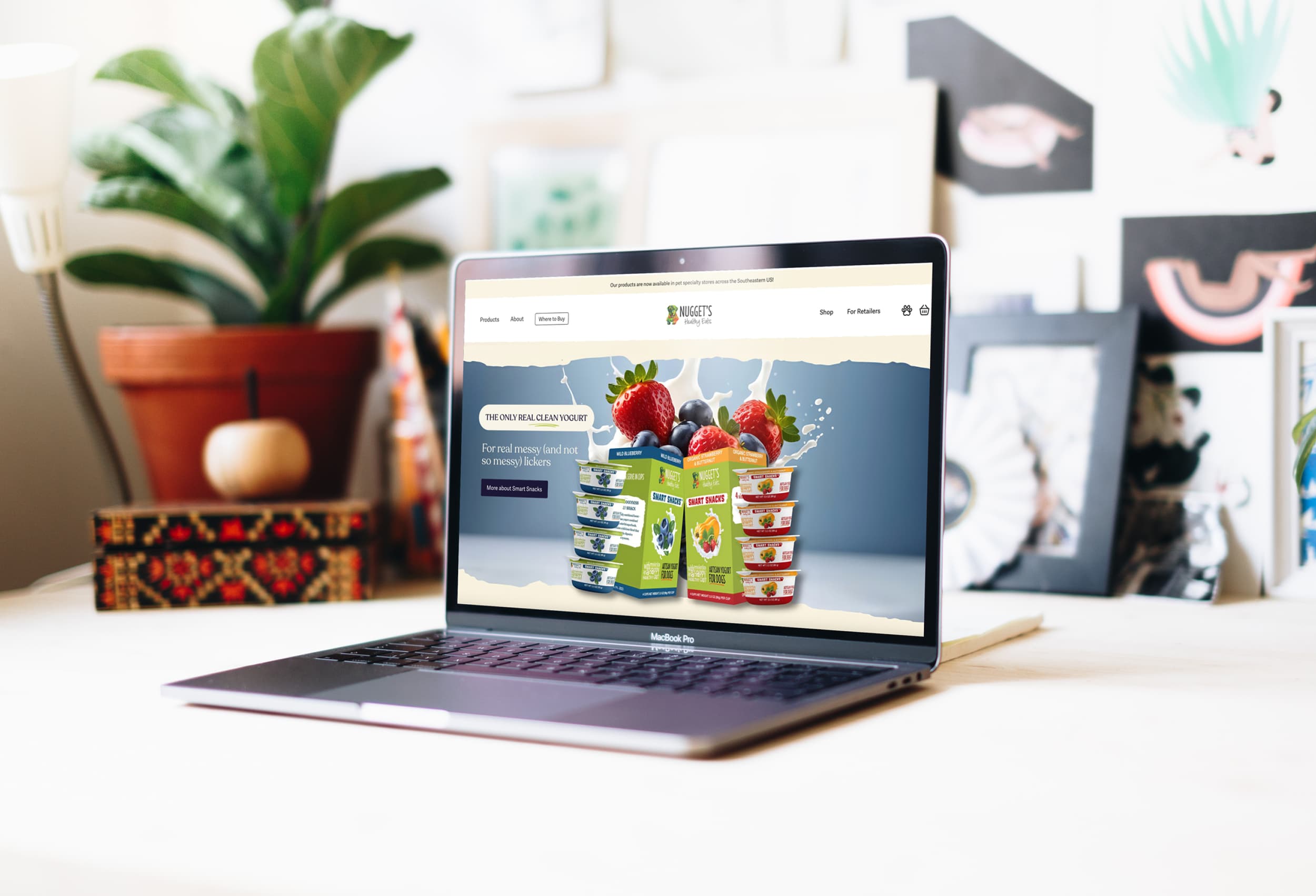Nugget’s Healthy Eats website displayed on a laptop